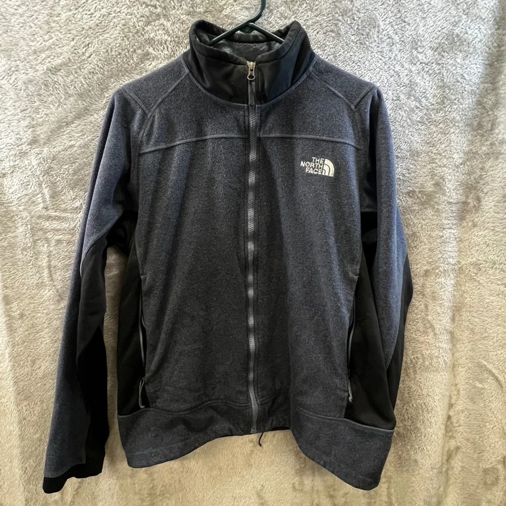 The North Face Men Jacket XL Black Gray Mock Neck‎ Full Zip Logo Gorpcore